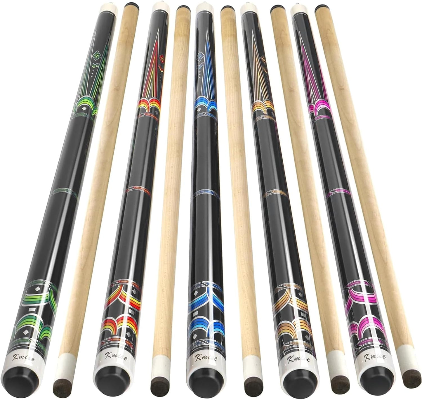 Kmise Pool Cue Stick Set - 58 Inch Professional Billiard Cues