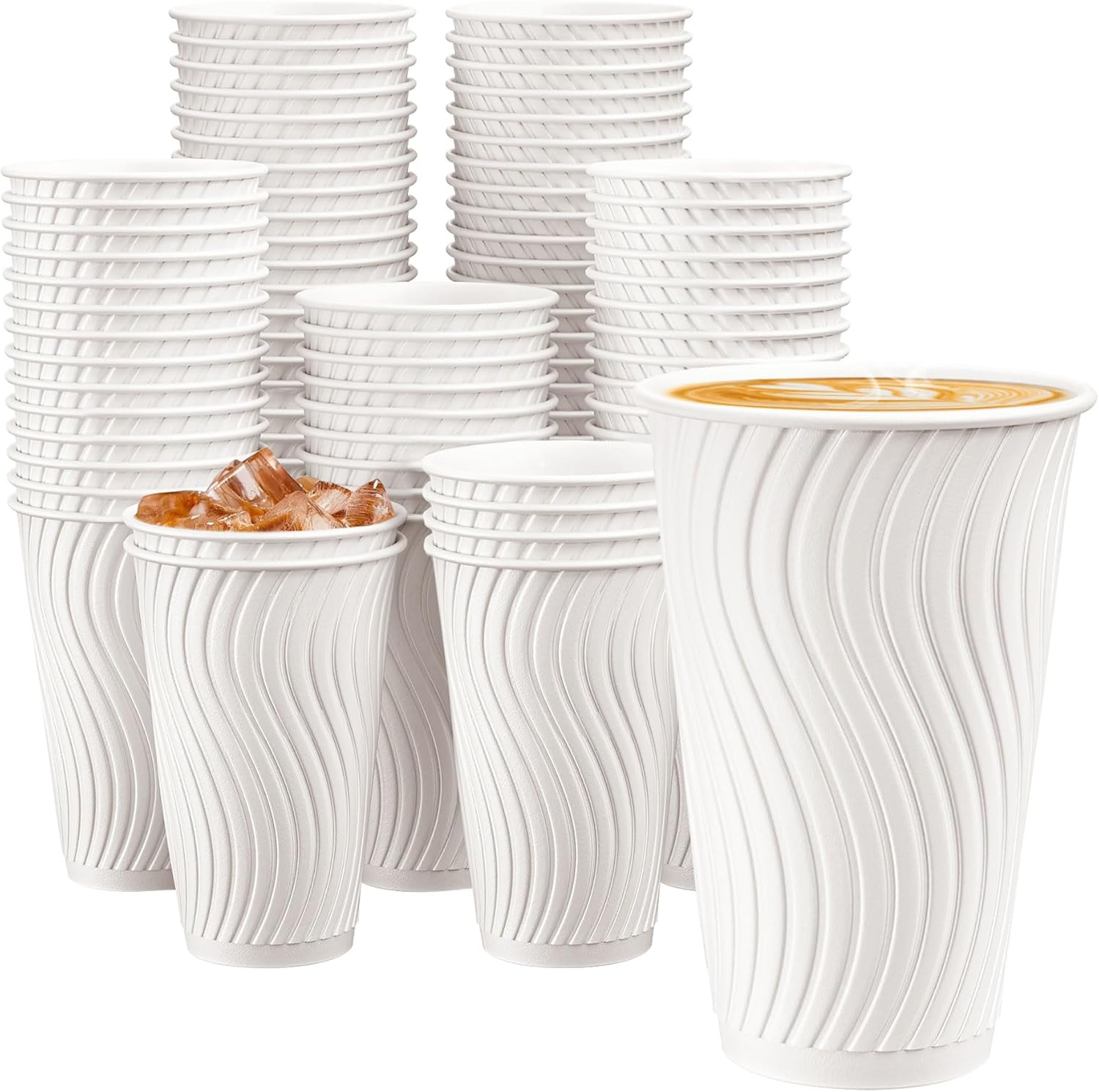 90 Pack Insulated 16 oz Coffee Cups - Keep Your Coffee Hot! - Huifany