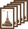 VCK 11x17 Picture Frame 5 Pack Brown Wood Poster Frame - Natural Wood