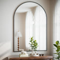 Arched Bathroom Mirror 32x48 in - Black Wall Mounted Vanity Mirror