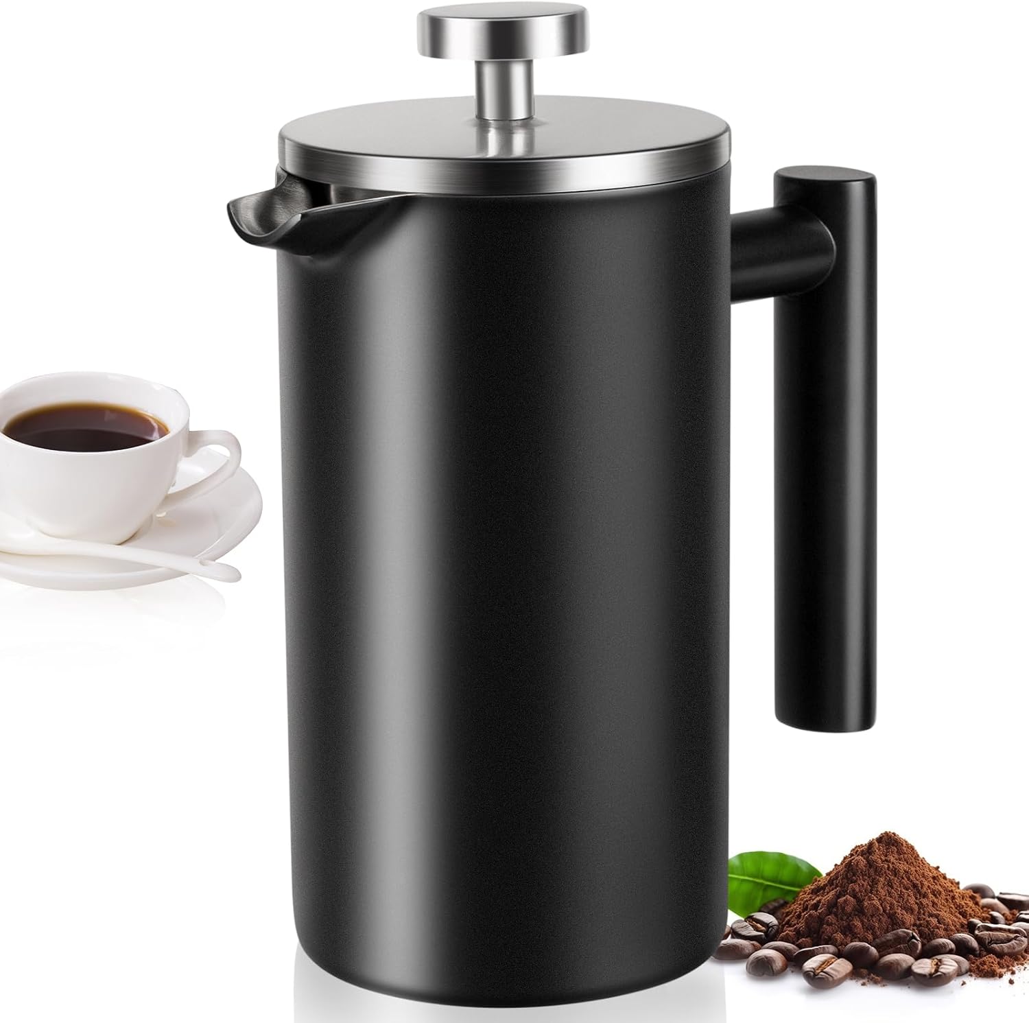 Portable 12 oz French Press with Extra Screens - Travel-ready Coffee Press