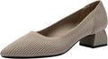 Women's Kitten Heels Pointed Toe Knit Pumps - Comfortable Everyday
