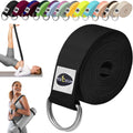 TECEUM 2-IN-1 Yoga & Mat Strap 6 ft Black - Adjustable Non-Slip Belt