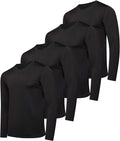 Men's Dry Fit Long Sleeve V-Neck 4-Pack - UPF 50+ Active Shirts these