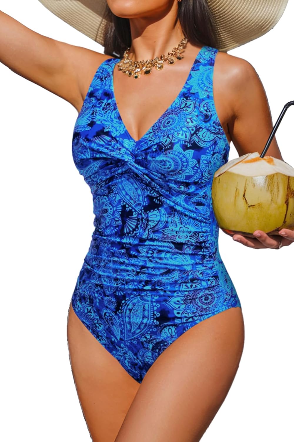 Holipick Women Tummy Control One Piece Swimsuit for Elegance