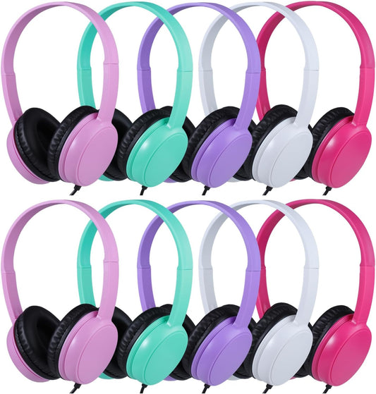 10 Pack Classroom Headphones for Kids - Durable Wired Headset