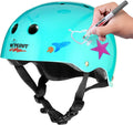 Wipeout Dry Erase Kids Helmet for Bike Skate and Scooter, Teal Blue