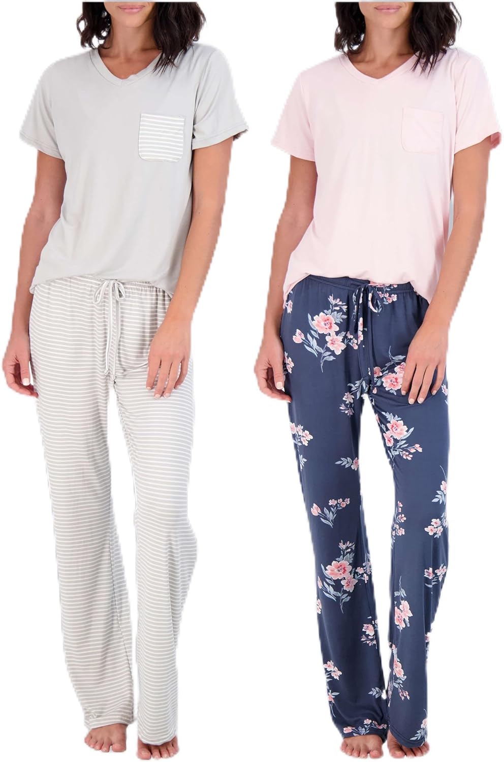 Comfortable Women's Pajama Set - Short Sleeve & Long Sleeve Options