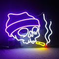 Skull Neon Sign Halloween LED Sign - Adjustable Brightness Wall Light