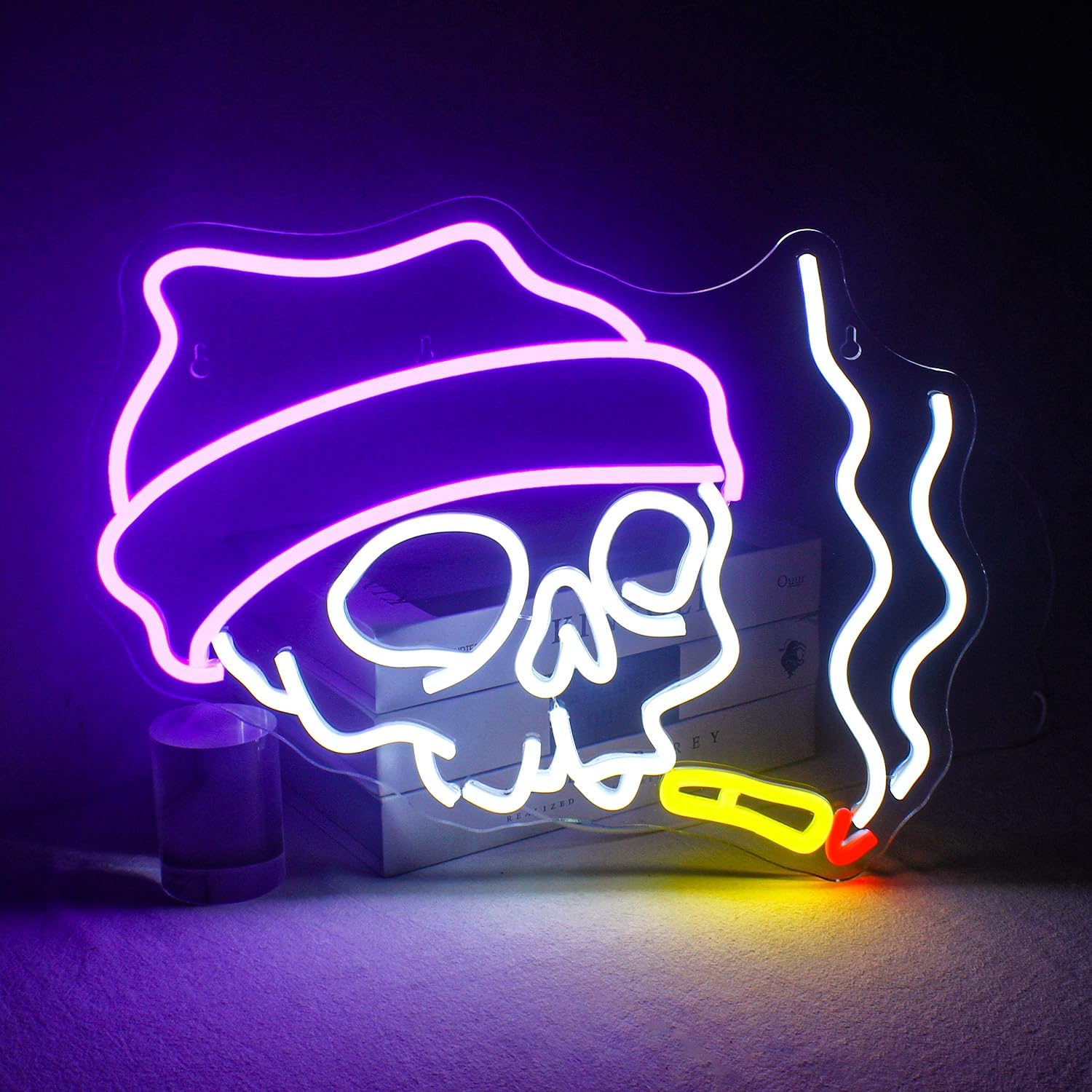 Lucunstar Skull Neon Sign for Halloween Party Wall Decor