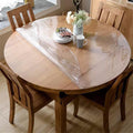 Frosted Round Table Protector 42 in Thick PVC Cover - Clear Protection