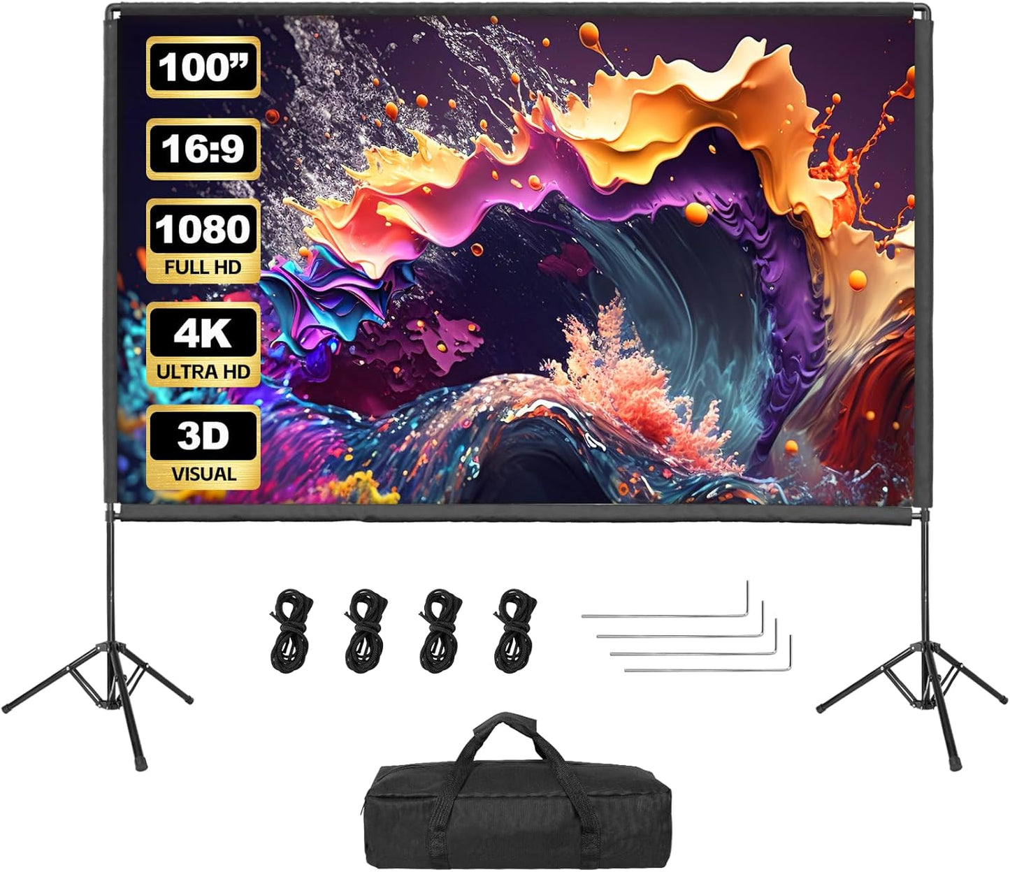 Qoolfoto 100 HD Portable Projection Screen