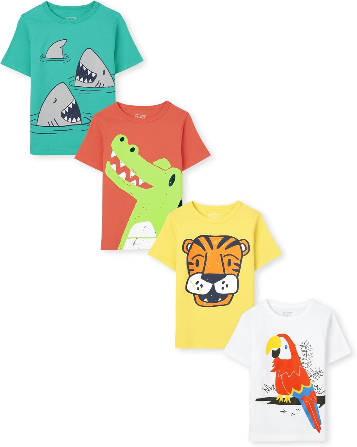 Animal Graphic T-Shirts for Baby and Toddler Boys - 4-Pack