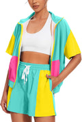 80s Color Block 2 Piece Tracksuit - Lightweight Summer Windbreaker Set