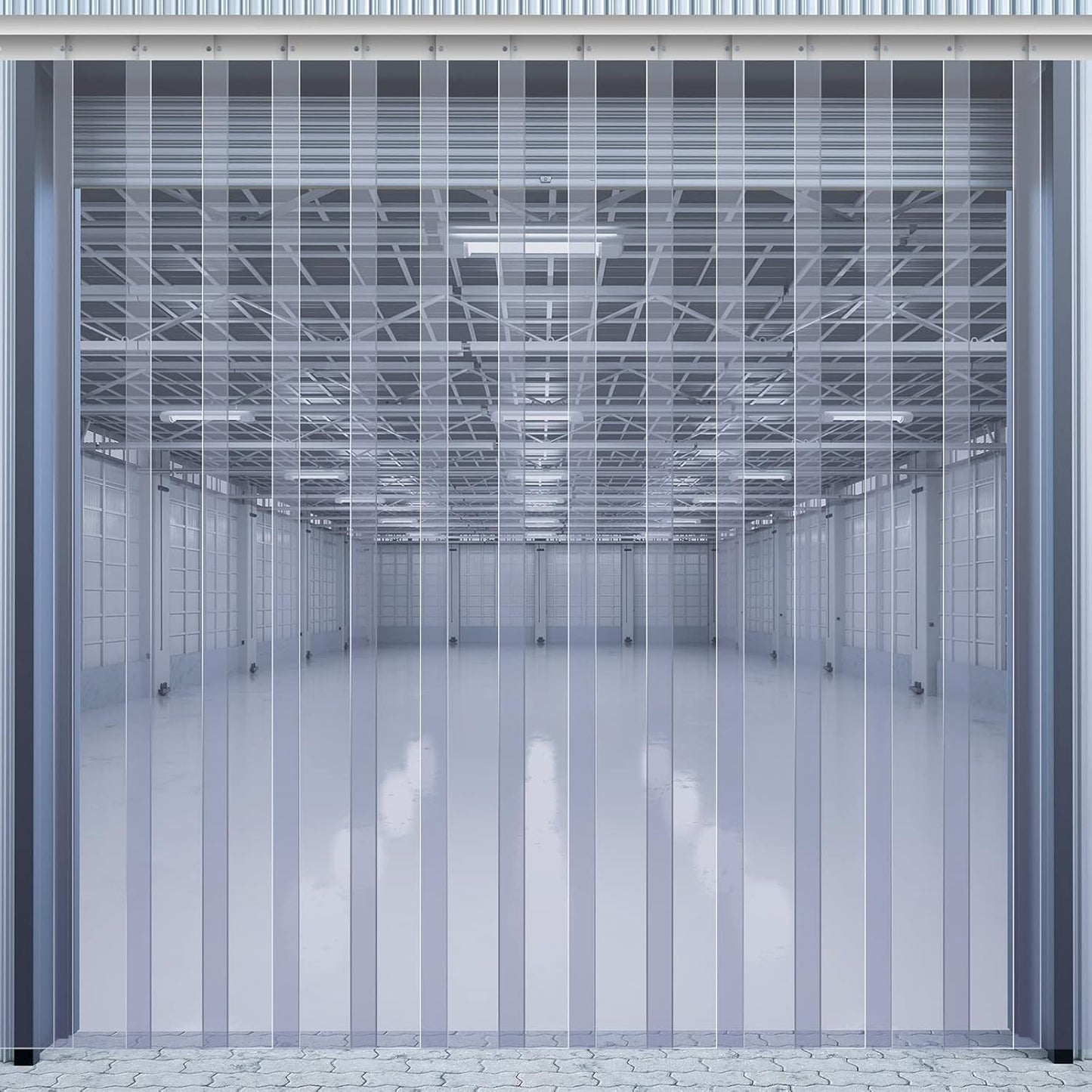 Juexica 106 x 84 Inch Plastic Strip Door Curtain Kit for Coolers