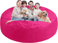 7FT Bean Bag Chair Pink - Large Memory Foam Round Sofa for Living Room