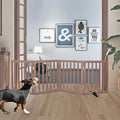Freestanding Indoor Dog Gate 4-Panel Wood Pet Fence - Foldable 24in