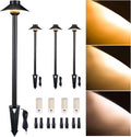 Outdoor Brass Pathway Lights - Adjustable 2700K/3000K/4000K (4 Pack)