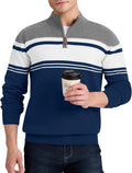 Quarter Zip Sweater for Men Slim Fit Mock Neck - Versatile Layering