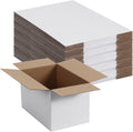 Small Shipping Boxes 8x8x4 in 40 Pack - White Corrugated Set