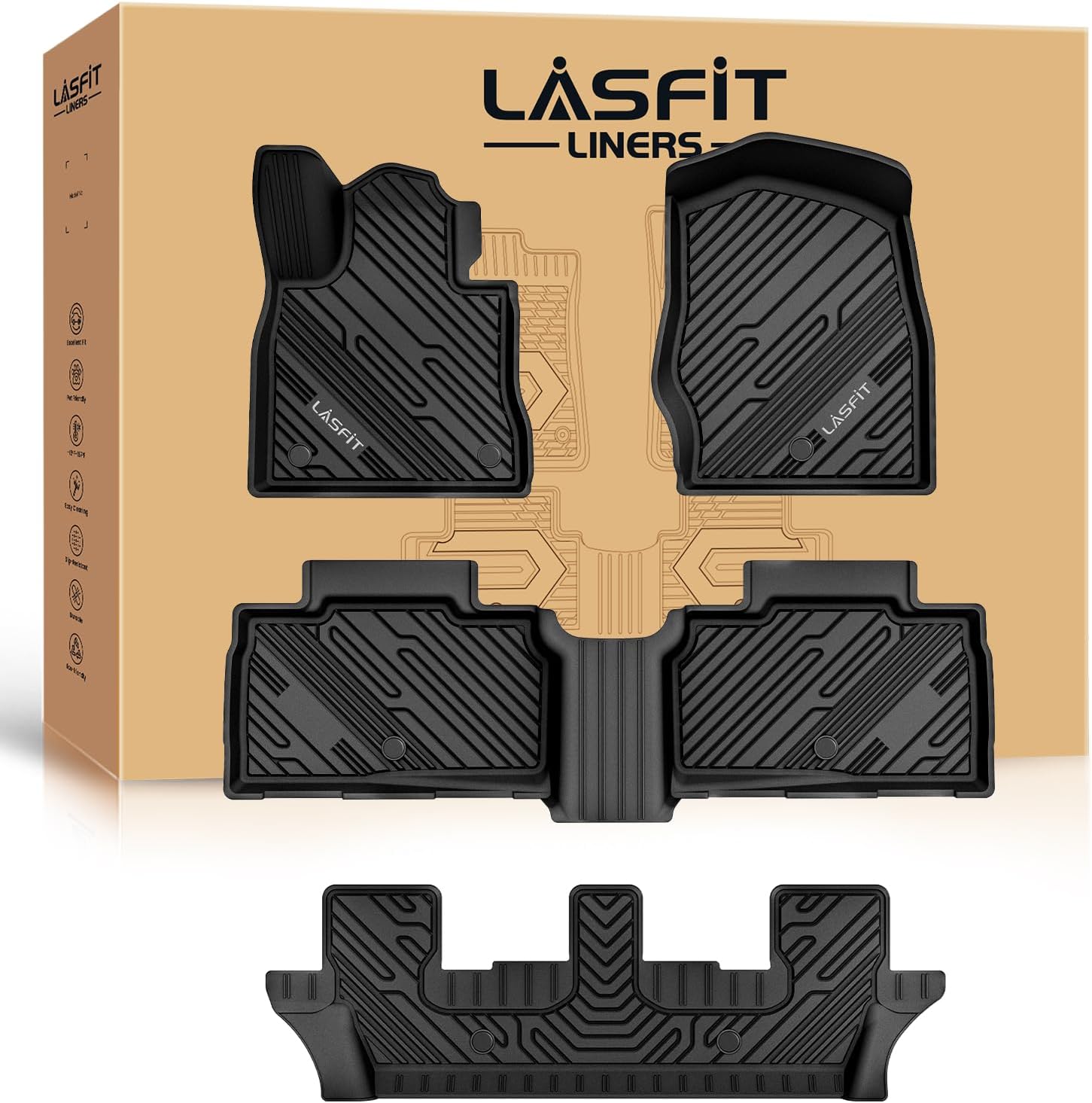 LASFIT Floor Mats for Ford Explorer 2020-2025 - All Weather