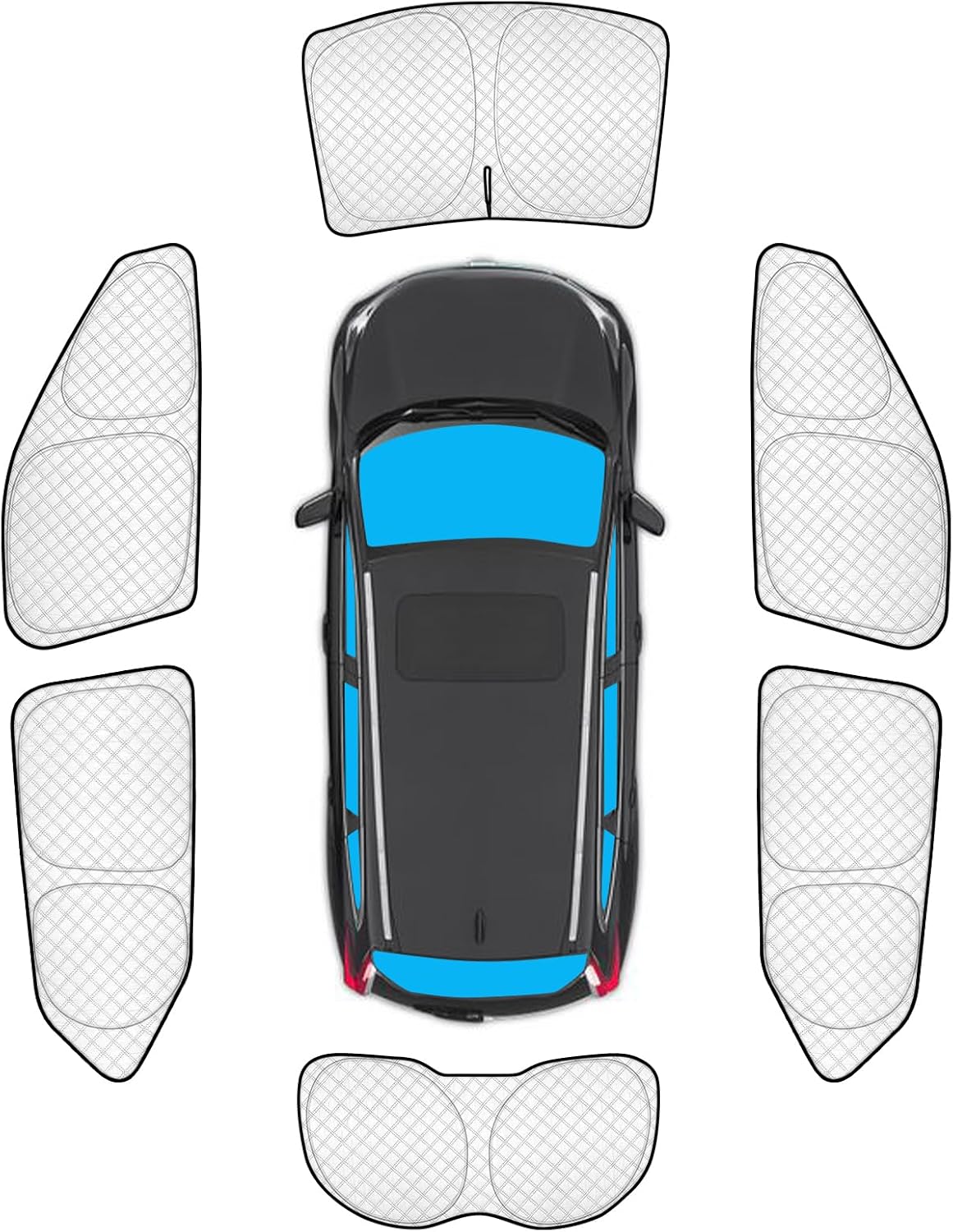 KMF 6pcs Thicken Full Window Sun Shades for Nissan Kicks 2018-2024