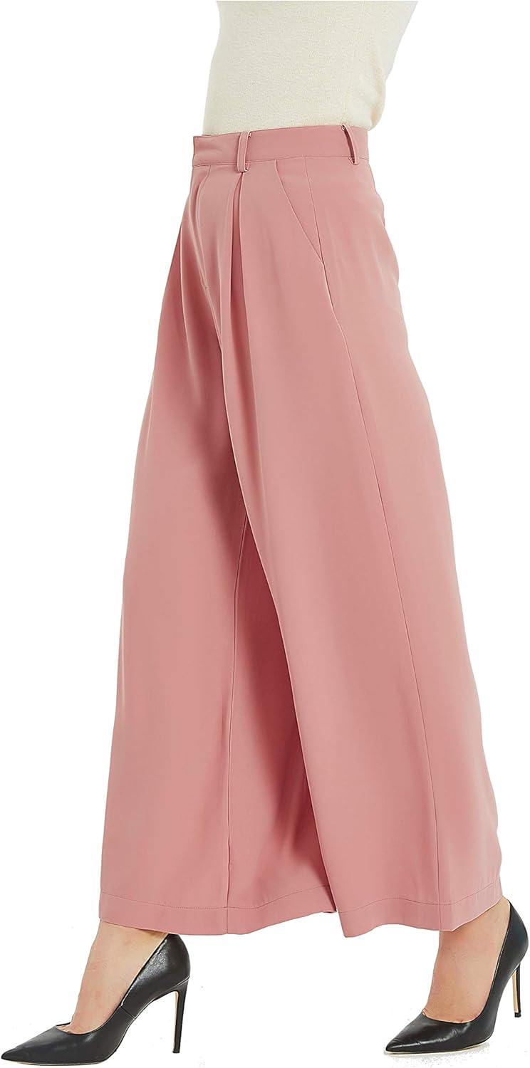 Tronjori Women High Waist Casual Wide Leg Palazzo Pants Review