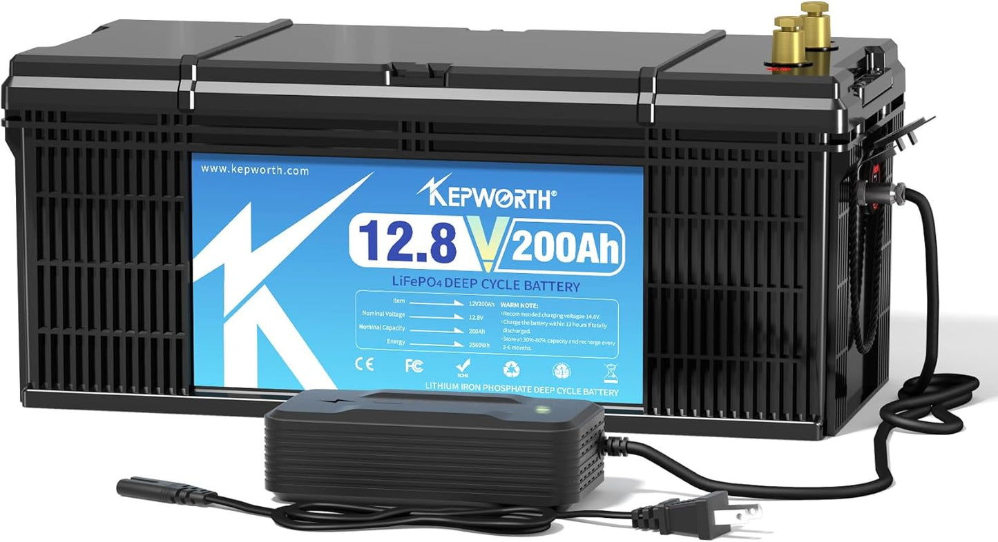 12.8V 200Ah LiFePO4 Battery for Trolling Motor and RV Use
