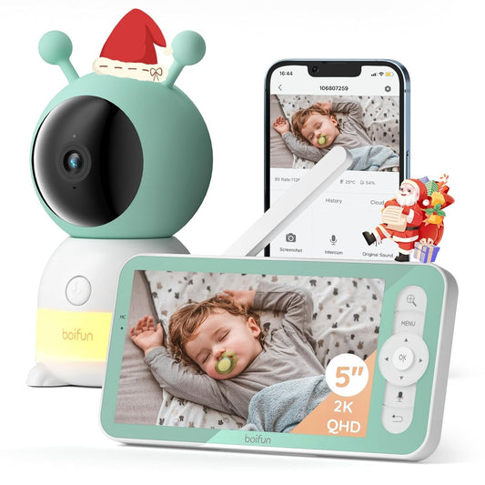 BOIFUN Smart Baby Monitor: HD Video, 360 View, Two-Way Talk