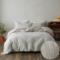 100% Washed Linen Duvet Cover Set King - Soft Natural Linen
