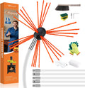 Bluesea 16 ft Chimney Sweep Kit - Ergonomic Rods & Strong Brush