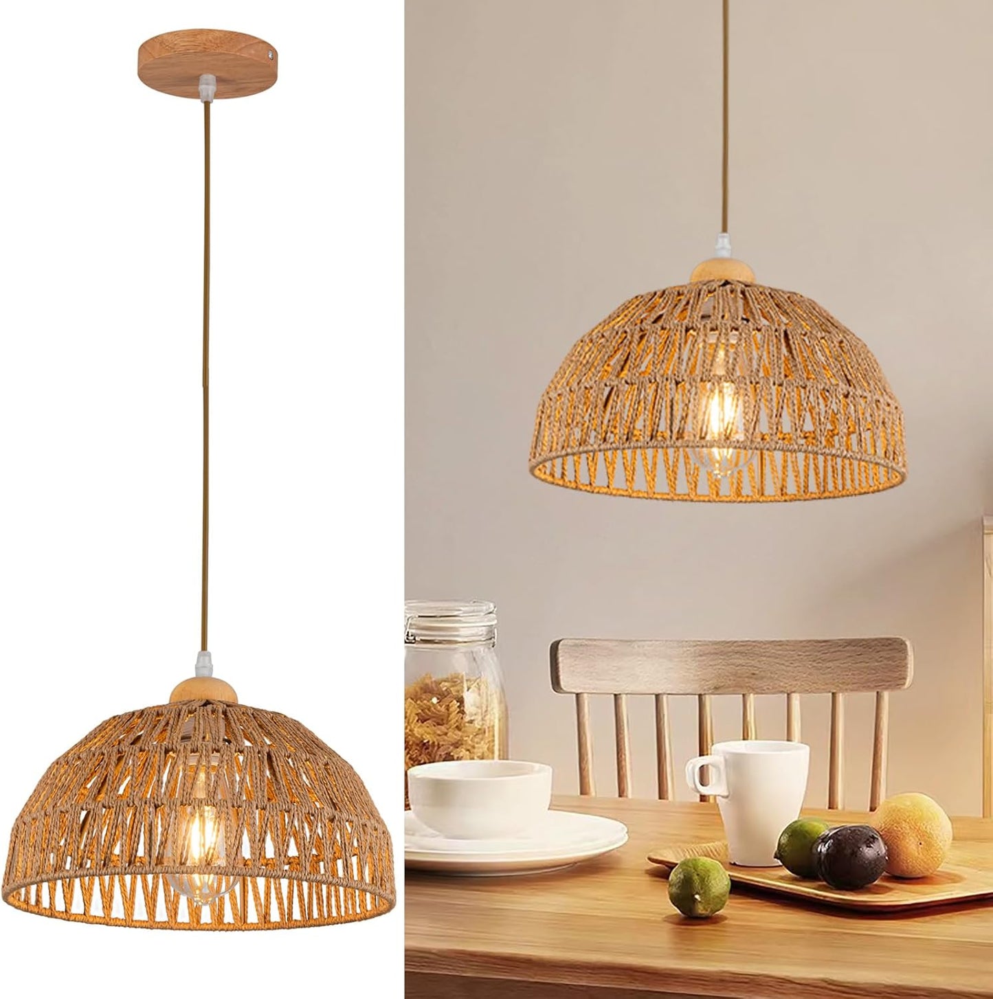 Boho Pendant Light Fixture for Kitchen and Bedroom Decor