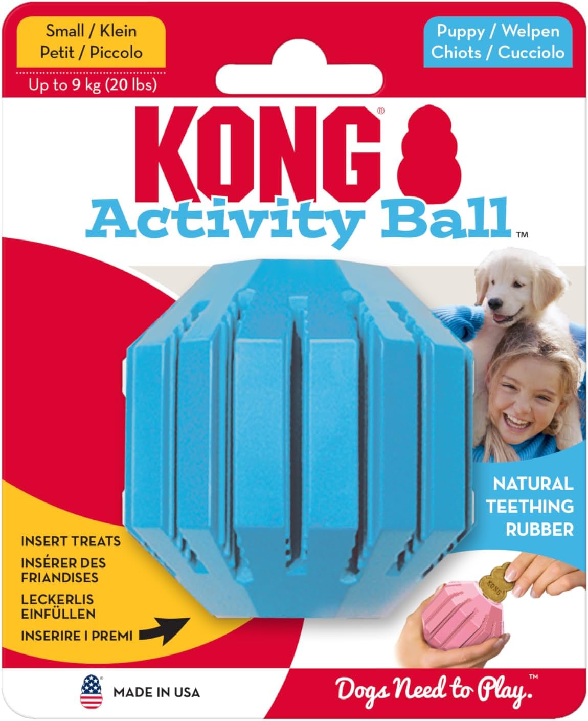 KONG Puppy Activity Ball - Soothes Teething Pups
