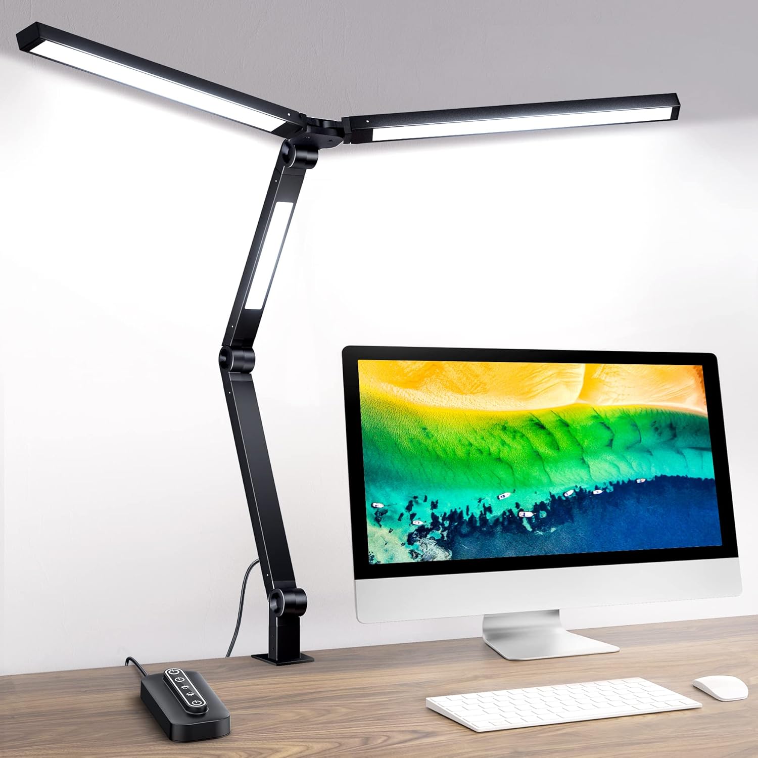 MediAcous LED Desk Lamp: Flexible Arm, Brightness Control