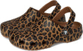 Crocs Unisex Classic Graphic Clogs Sepia Leopard - Lightweight Comfort