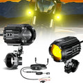 Motorcycle Auxiliary LED Driving Spotlights White/Amber Fog Lights