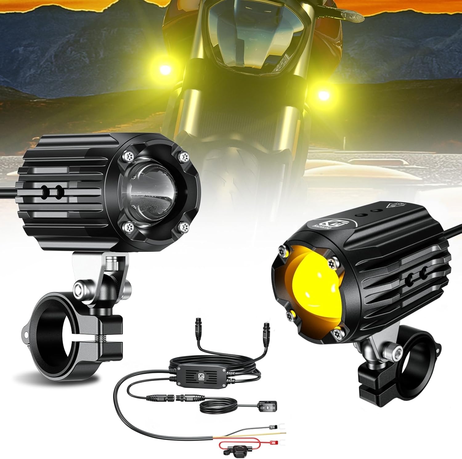 Motorcycle Auxiliary LED Light Driving Spotlights for Offroad Use