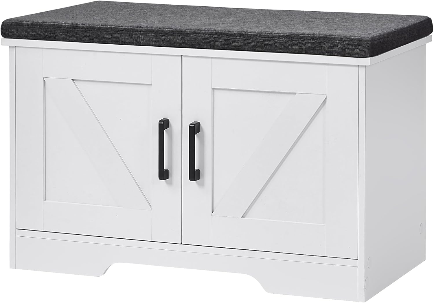 2-Tier Storage Bench with Padded Seat Cushion for Entryway