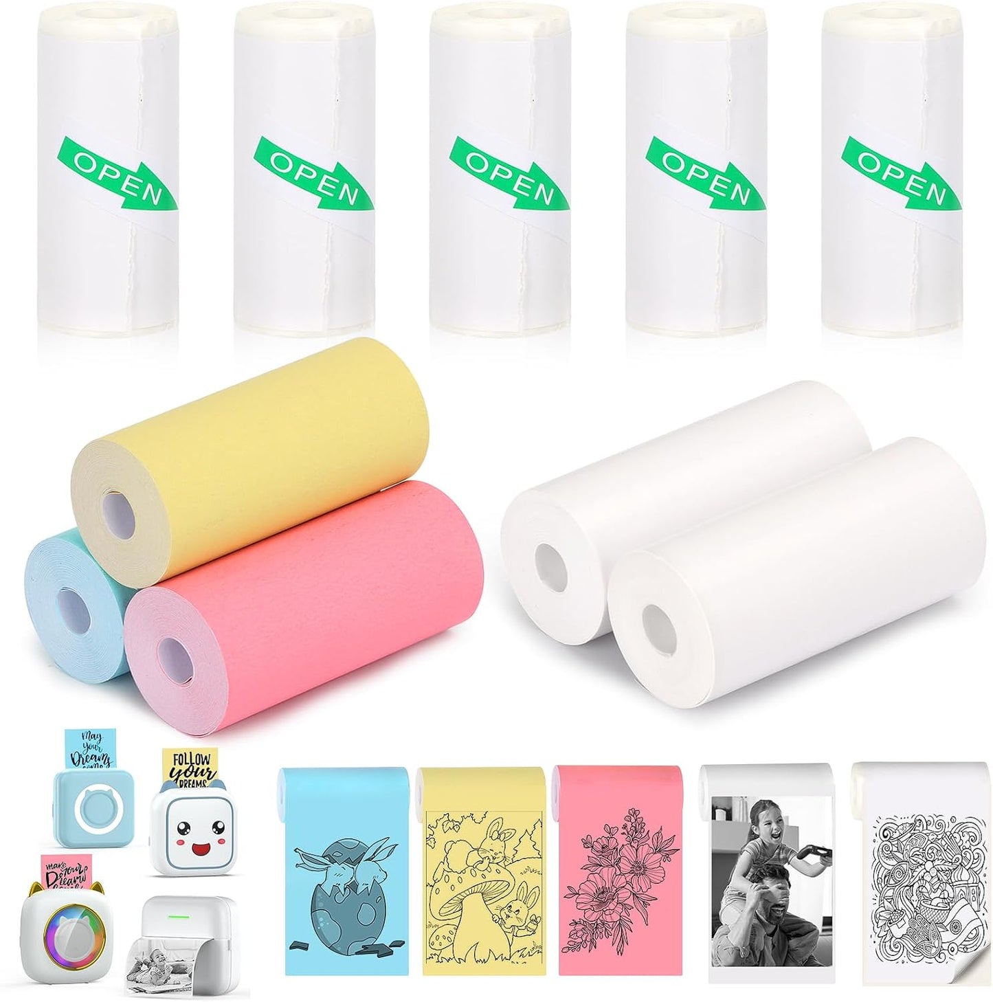 Inkless Printer Paper Combo Pack 57x25mm - HUIJUTCHEN