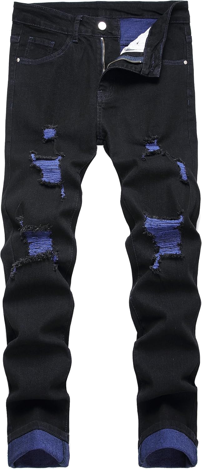JUNBAOSS Men's Slim Fit Stretch Jeans for Fashionable Comfort