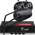 MZS Black Motorcycle Mirrors 10MM - Wide View, Heavy Duty