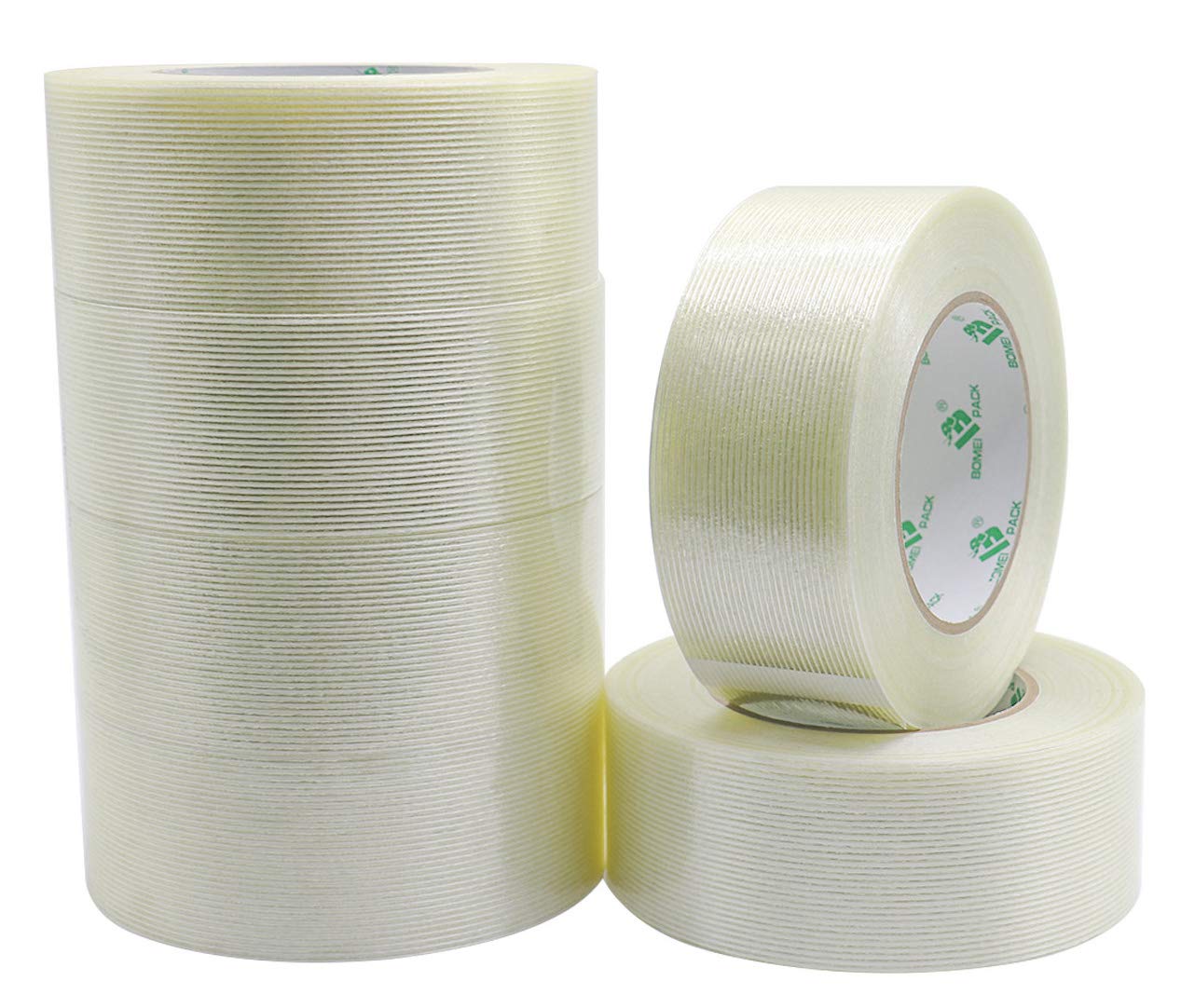 BOMEI PACK Heavy Duty Fiber Strapping Adhesive Packing Tape
