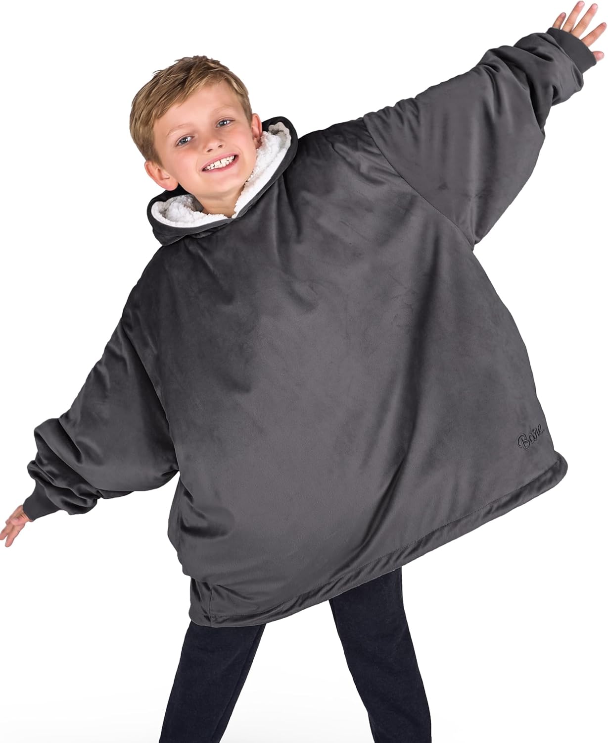 Wearable Blanket Hoodie - Soft Plush Sherpa for All Ages