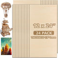 Adrattnay Basswood Sheets 3mm 12 x 24 Pack - 24pcs Flat Laser-Ready