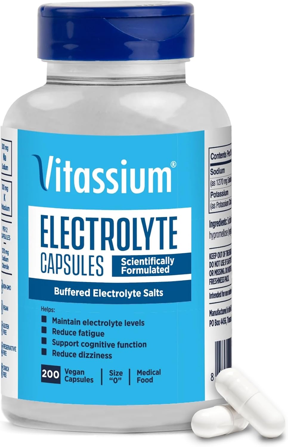 Vitassium Electrolyte Capsules for High Sodium Diets and POTS