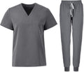 PuriPure Scrubs for Women Set V-Neck Top & Jogger Pant - Comfortable