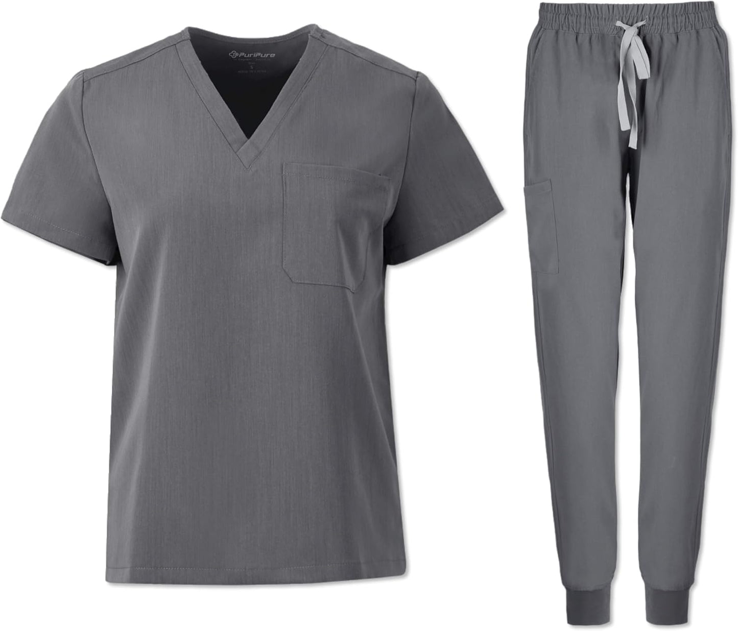 PuriPure Scrubs Set for Women with 4 Way Stretch and Pockets