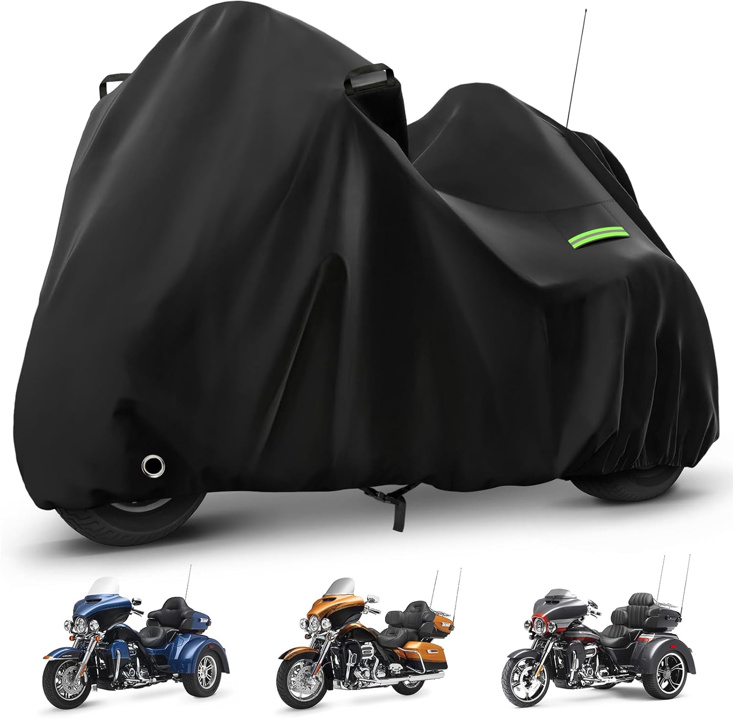 Waterproof Motorcycle Cover for Trike Models with Antenna Zipper