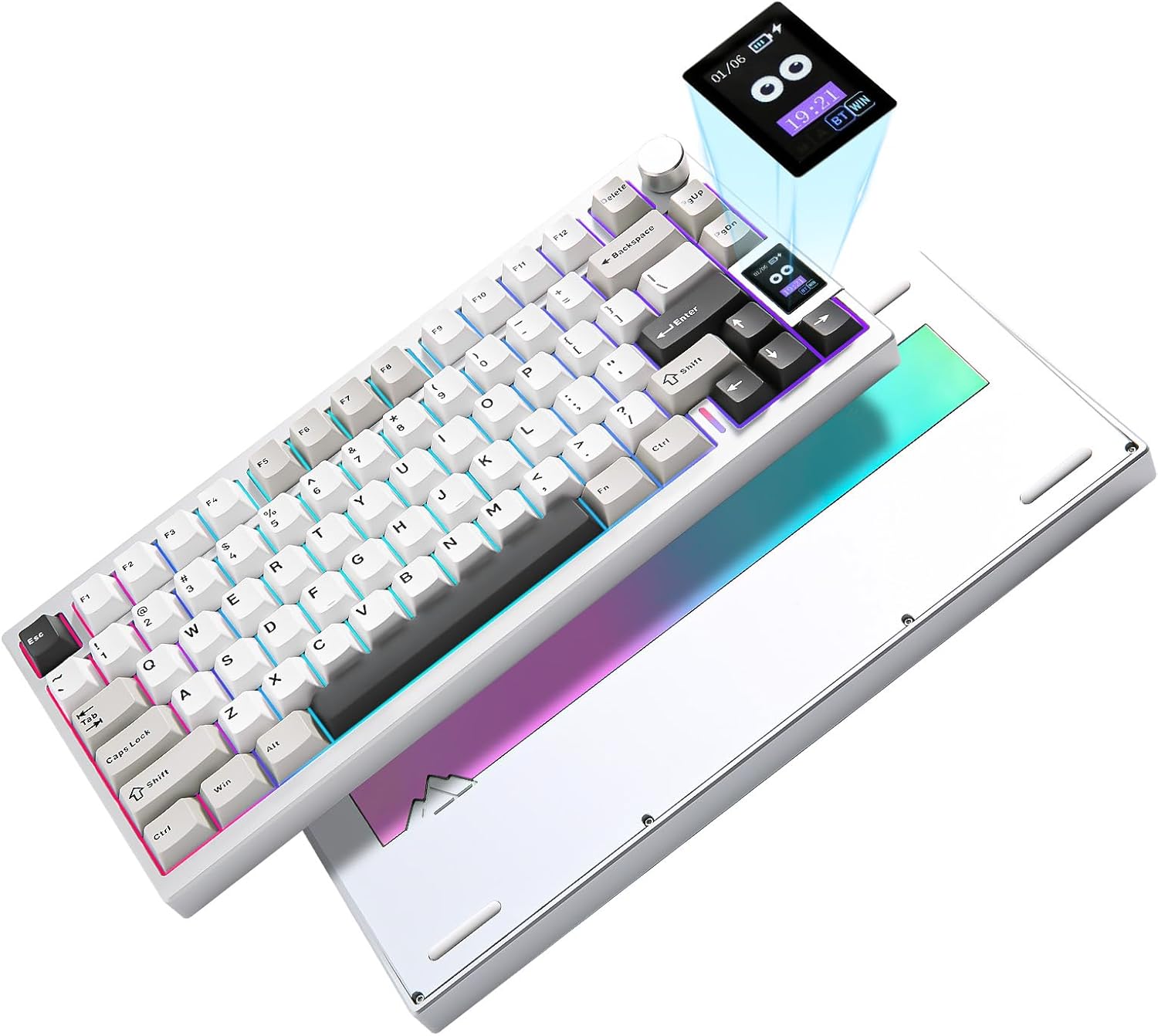 YUNZII AL80 Wireless Mechanical Keyboard: LCD Display, Hot Swappable, 75% Layout
