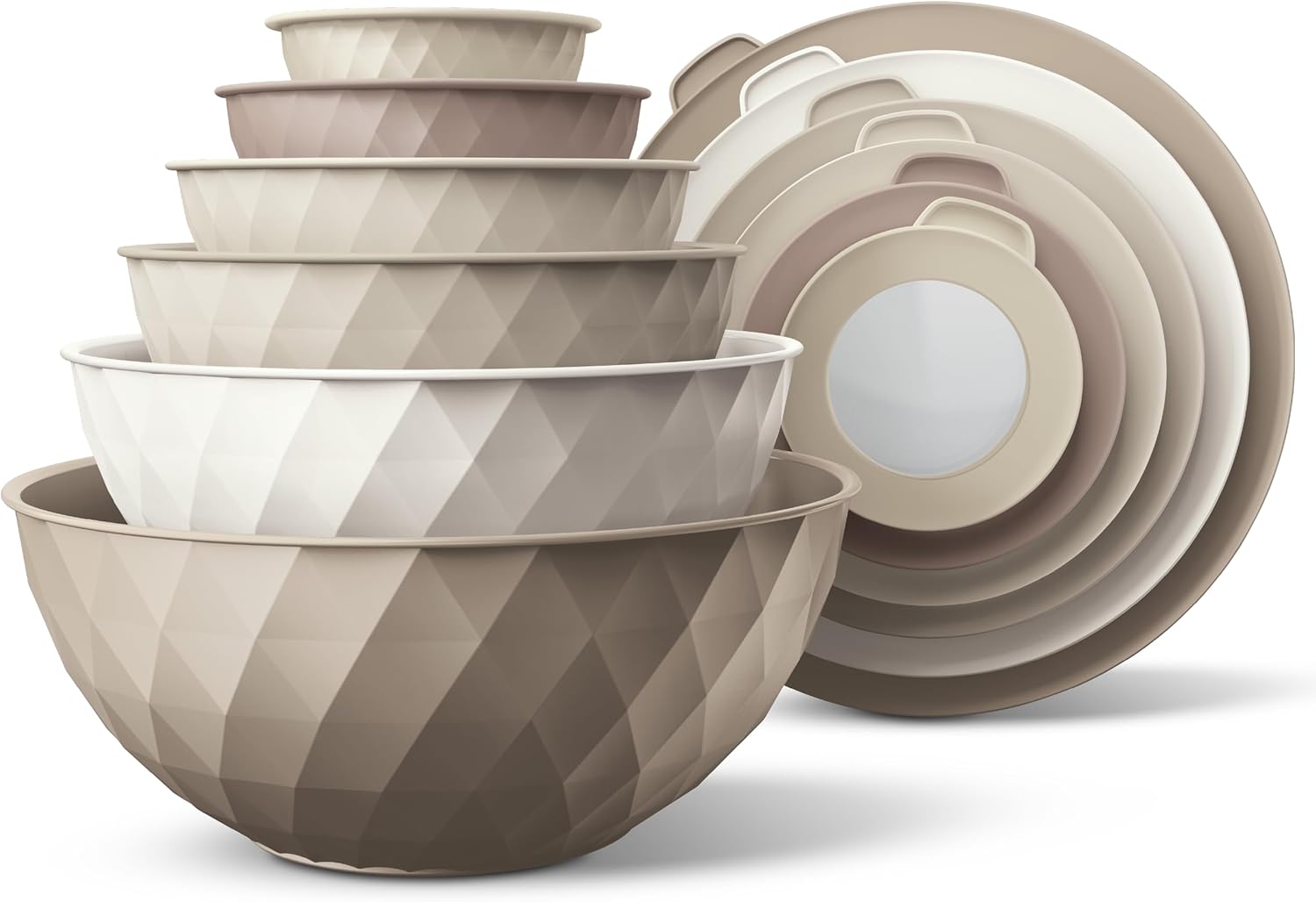 Mixing Bowls with Lids - 12 Piece Nesting Set for Kitchen